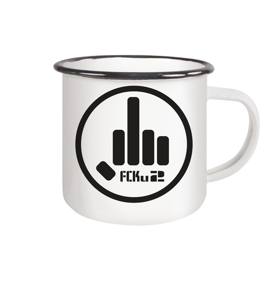 FCKu2 Black Logo  - Emaille Tasse (Black)